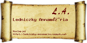 Ledniczky Annamária névjegykártya