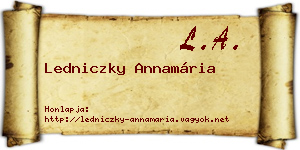 Ledniczky Annamária névjegykártya