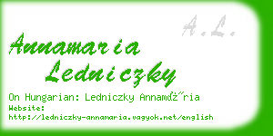 annamaria ledniczky business card
